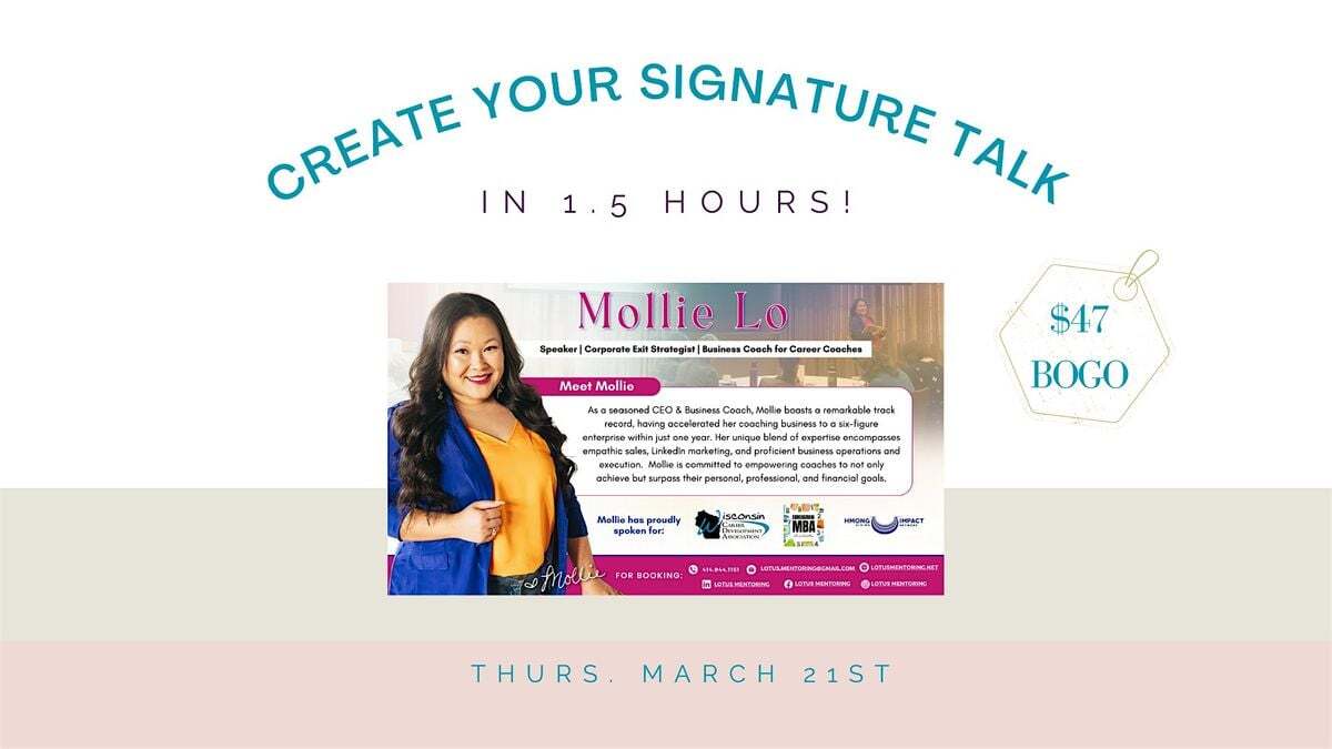 Create Your Signature Talk in 1.5 Hours!, March 21 2024 | Online Event ... Create Your Signature Talk in 1.5 Hours!, March 21 2024 | Online Event ...