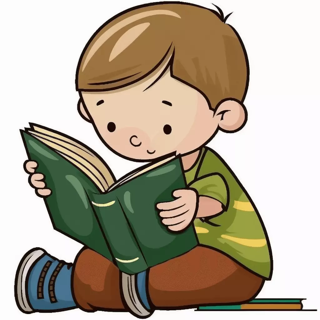 Kids Reading Magazines Clipart