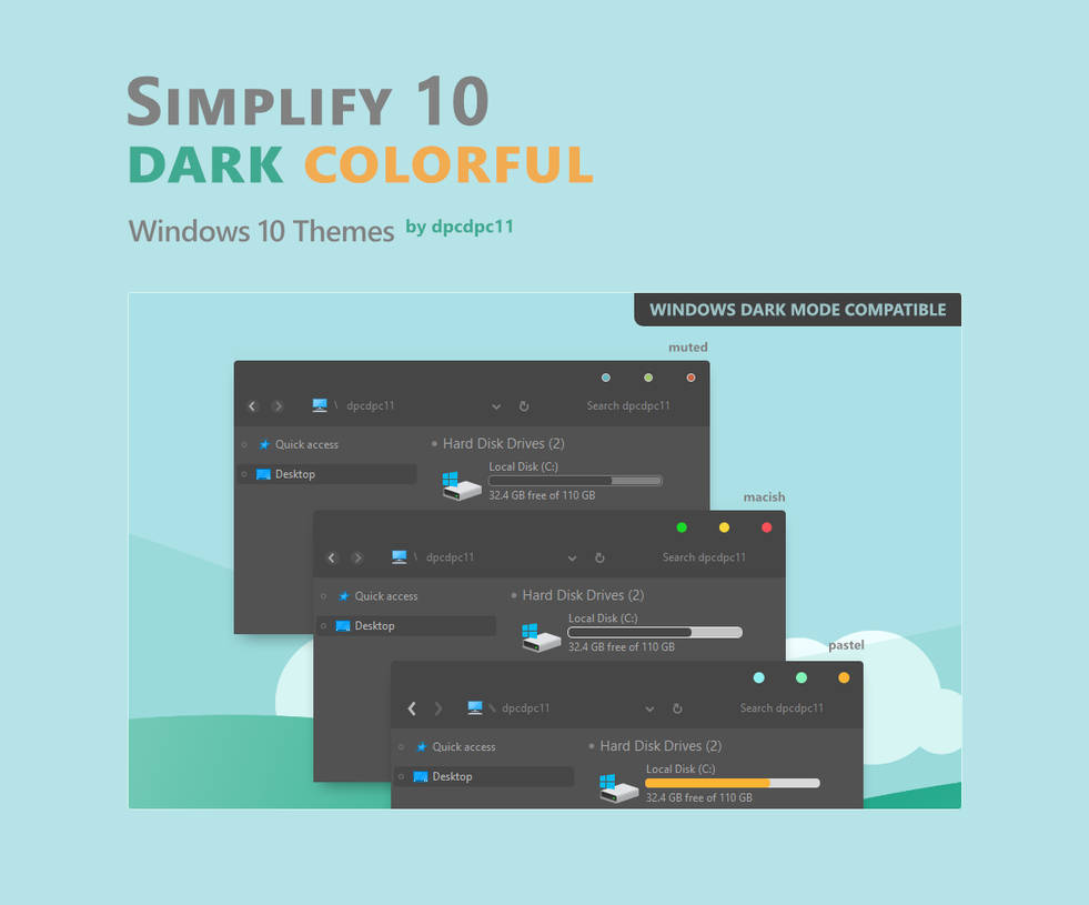 Simplify 10 Dark Colorful - Windows 10 Themes by dpcdpc11 on DeviantArt Simplify 10 Dark Colorful - Windows 10 Themes by dpcdpc11 on DeviantArt